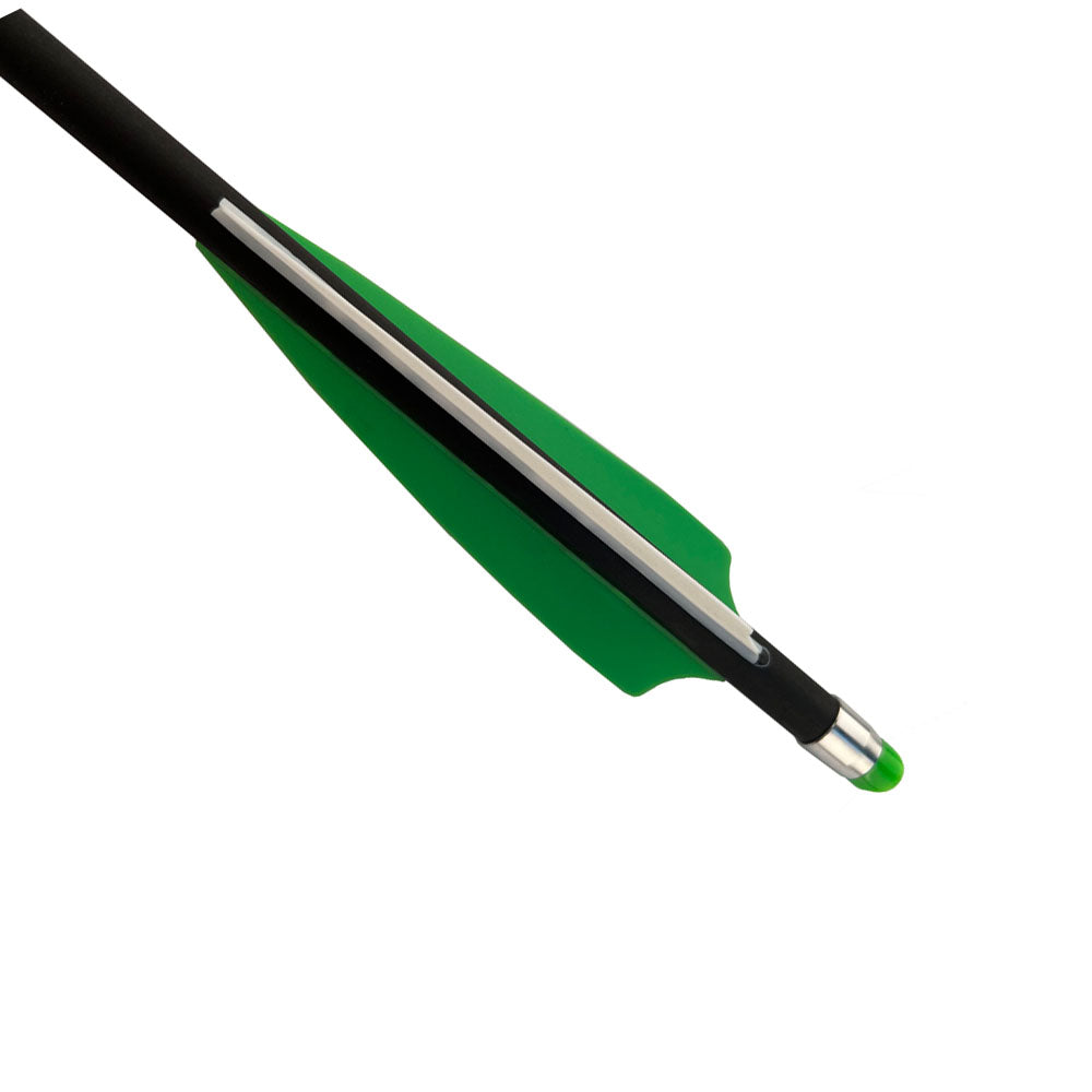 12-Pack 20-Inch Carbon Crossbow Bolts With Half-Moon Nocks - 8.8mm Shaft, Black, For Bow Hunting