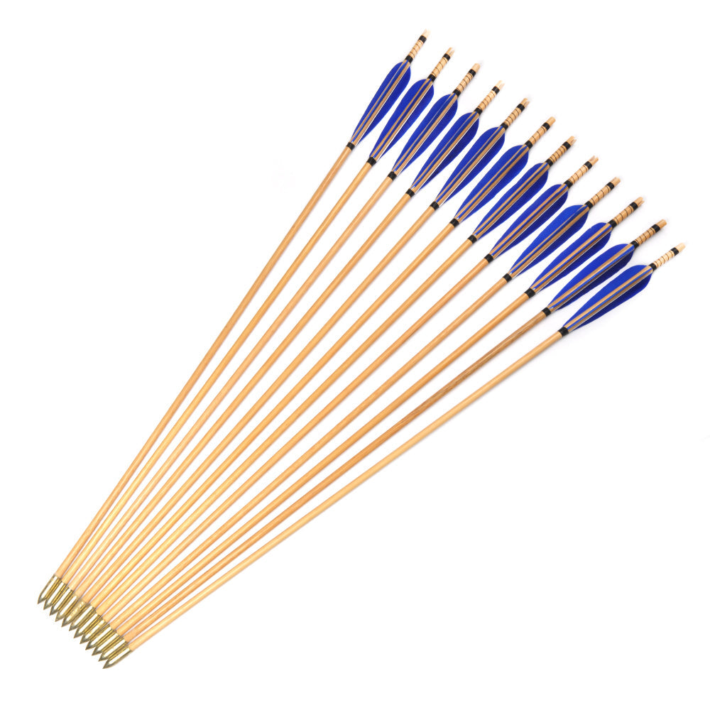 6 Flèches En Bois Avec Plumes De Dinde - 30 Pouces - Chasse à L'arc Traditionnelle